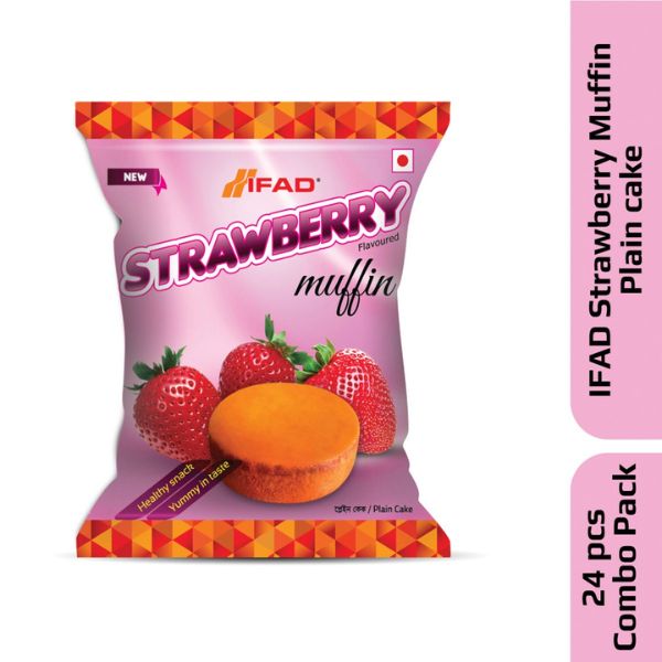 Ifad Plain Strawberry Cake 10gm Mini Snack Pack – 24 Pieces