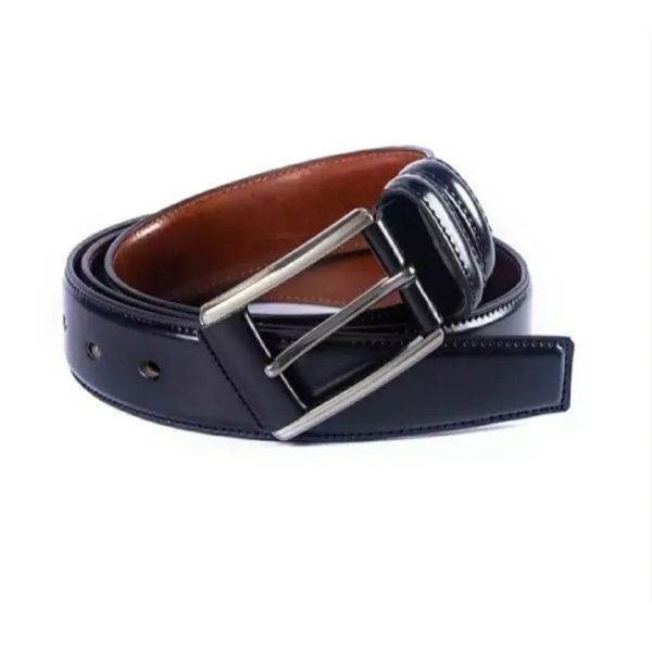 Sleek Black Men’s Artificial Leather Formal Belt